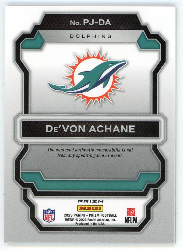 De'Von Achane 2023 Panini Prizm Premier Jersey Patch Relic #PJ-DA