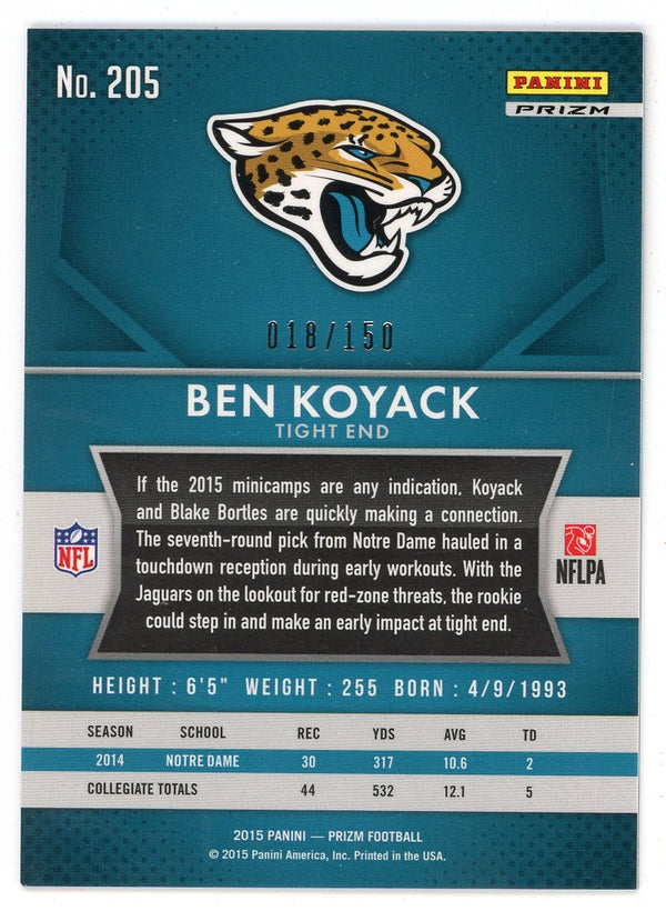 Ben Koyack 2015 Panini Prizm Rookie Card #205