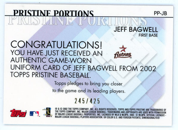 Jeff Bagwell 2002 Topps Pristine Portions Patch Relic #PP-JB