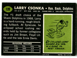 Larry Csonka 1969 Topps #120 Card