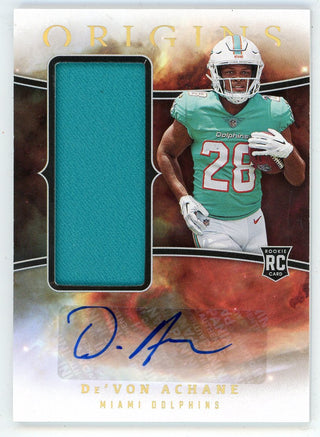 De'Von Achane Autographed 2023 Panini Origins Patch Relic #RJJA-DA