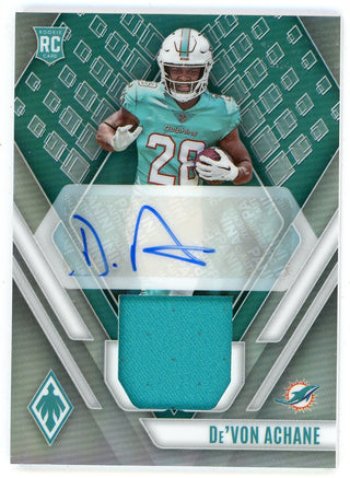 De'Von Achane Autographed 2023 Panini Phoenix Patch Relic #RAJ-DA