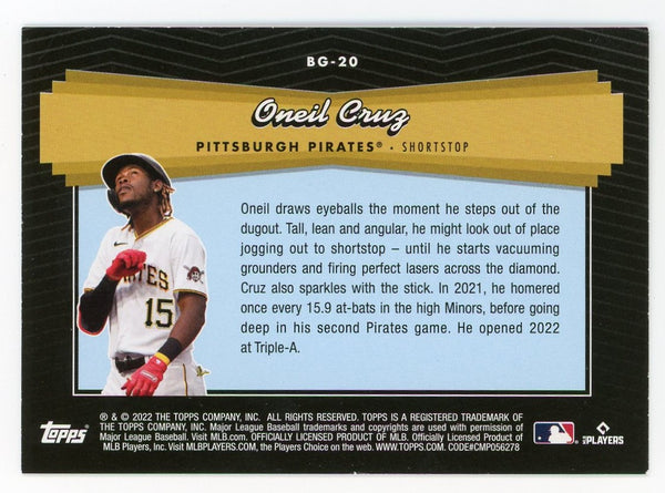 Oneil Cruz 2022 Topps Black and Gold Sparkle #BG-20 Card