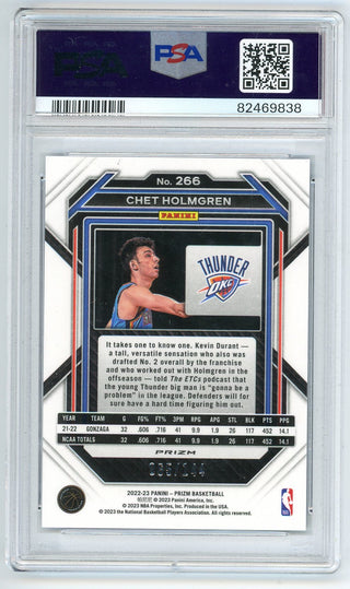 Chet Holmgren 2022 Prizm Blue Sparkle #266 PSA 9