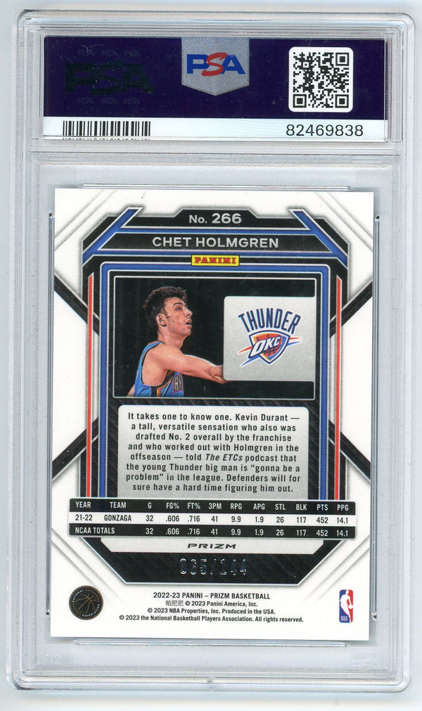 Chet Holmgren 2022 Prizm Blue Sparkle #266 PSA 9