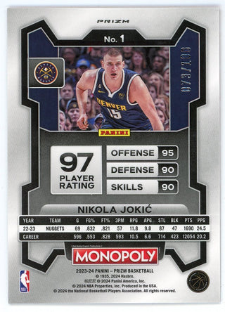 Nikola Jokic 2023-24 Panini Prizm Monopoly #1