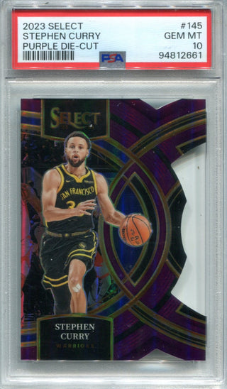 Stephen Curry 2023 Select Purple-Die Cut #145 PSA 10 Card