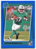 Jaylen Waddle 2021 Panini Donruss Blue Press Proof Rookie Card #263