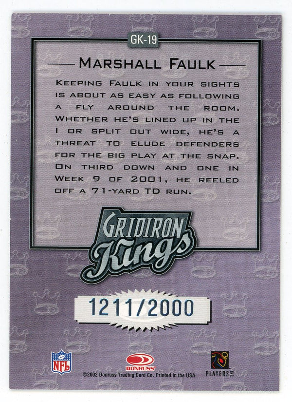 Marshall Faulk 2002 Donruss Gridiron Kings #GK-19