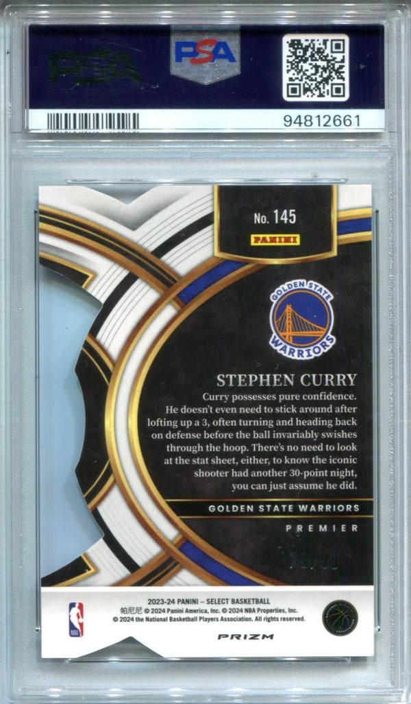 Stephen Curry 2023 Select Purple-Die Cut #145 PSA 10 Card