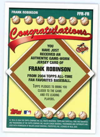 Frank Robinson 2004 Topps Fan Favorite Jersey Card #FFR-FR