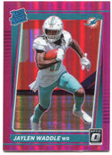 Jaylen Waddle 2021 Panini Donruss Optic Pink Holo Rookie Card #208