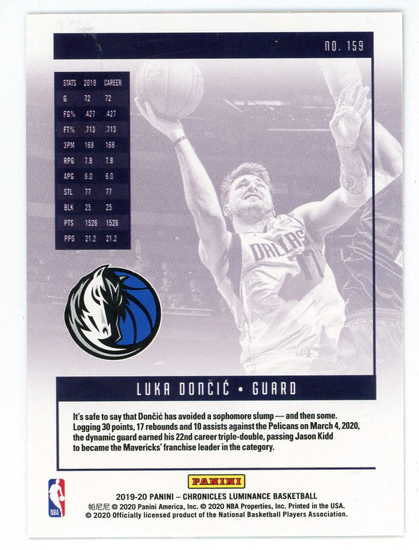 Luka Doncic 2019 Panini Chronicles Luminance Purple #159