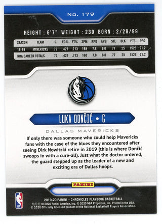 Luka Doncic 2019 Panini Chronicles Playbook Purple Card #179