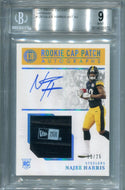 Najee Harris 2021 Panini Encased Sapphire #128 Auto Cap Patch BGS 9 /25