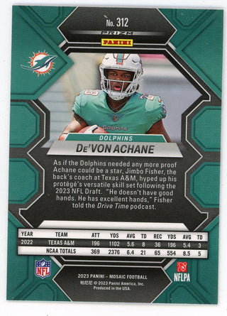 De'Von Achane 2023 Panini Mosaic Rookie Card #312