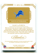 Sam LaPorta 2023 Panini Flawless Autographed Jersey Patch #RPASLA /20 Card