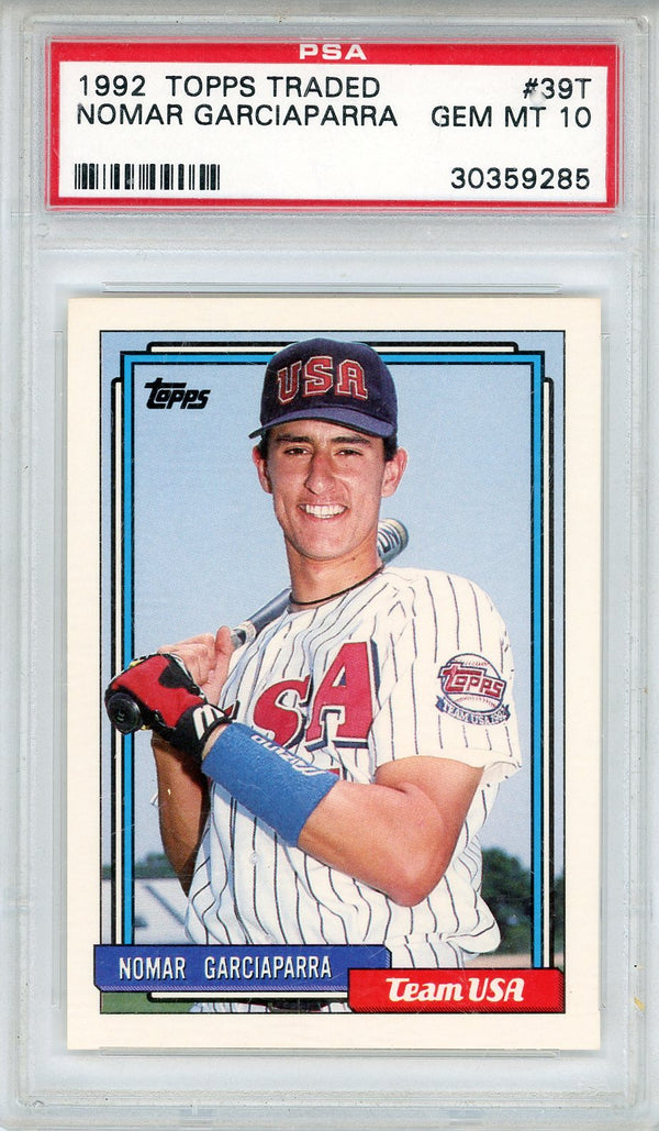 Nomar Garciaparra 1992 Topps Traded Rookie Card #39T (PSA Gem MT 10)