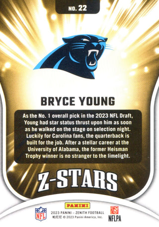 Bryce Young 2023 Panini Zenith Rookie Card #22