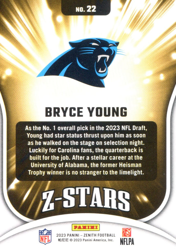 Bryce Young 2023 Panini Zenith Rookie Card #22