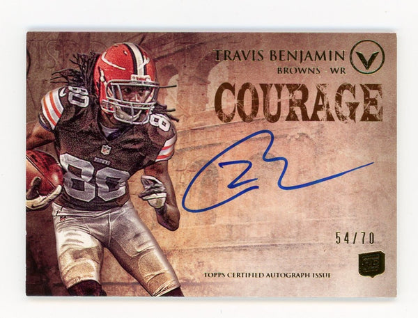 Travis Benjamin 2012 Topps Courage Autograph Issue #VA-TB Card 54/70