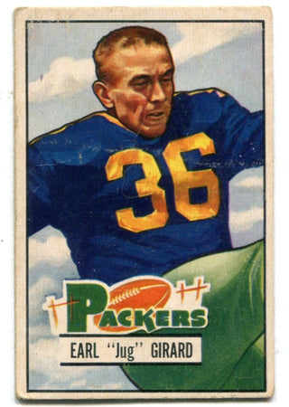 Earl "Jug" Girard 1951 Bowman Football #17 Card