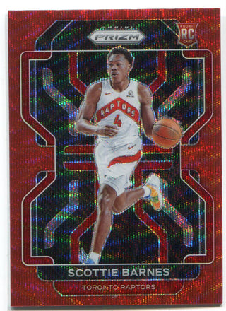 Scottie Barnes 2022 Panini Prizm Red Wave Rookie Card #320