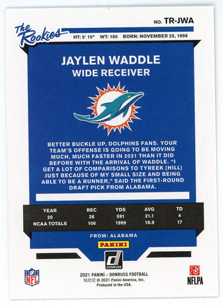 Jaylen Waddle 2021 Panini Donruss The Rookies #TR-JWA