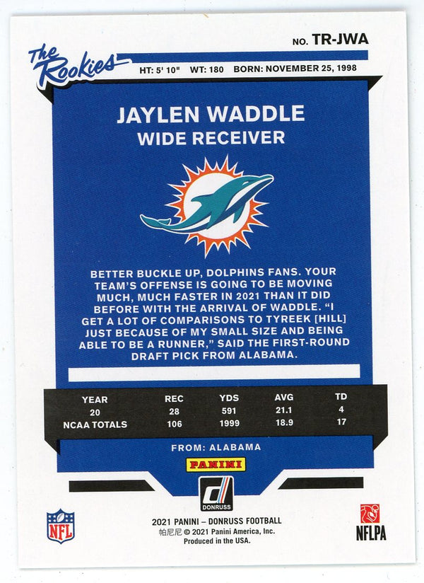 Jaylen Waddle 2021 Panini Donruss The Rookies #TR-JWA