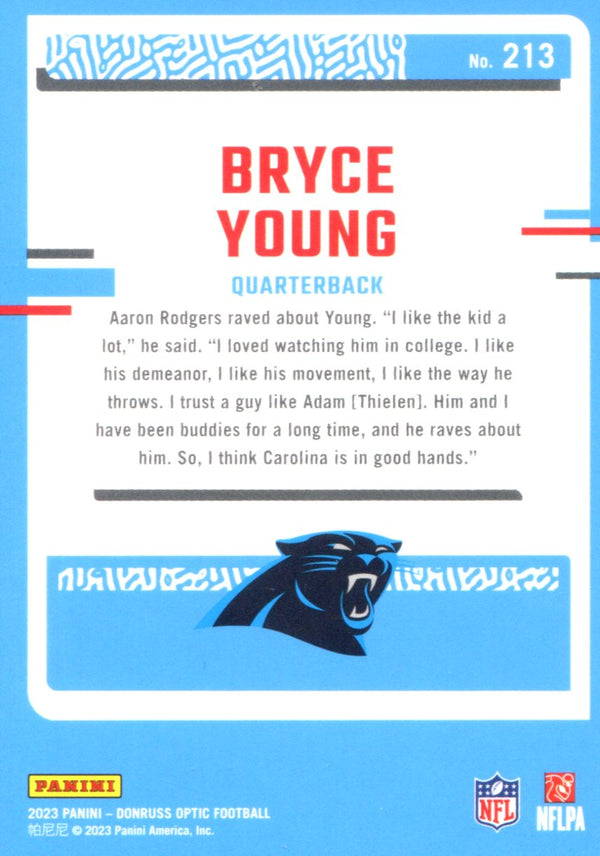 Bryce Young 2023 Donruss Optic Rated Rookie Card #213