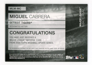 Miguel Cabrera 2020 Topps Major League Material #MLM-MC Card