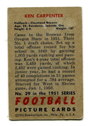 Ken Carpenter 1951 Bowman Football #39 Card