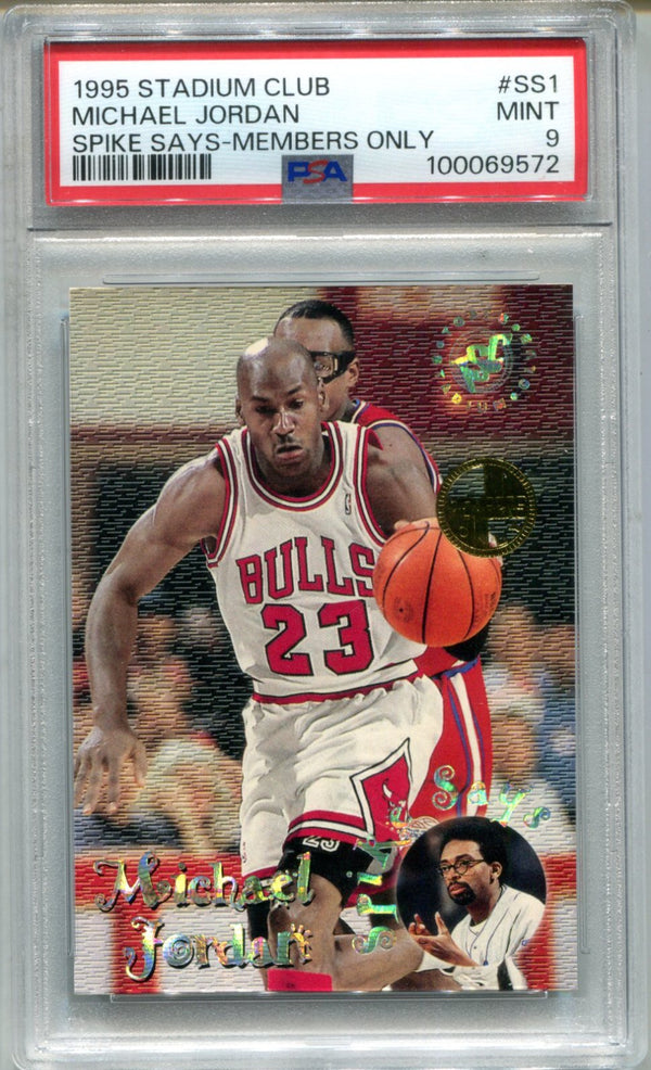 Michael Jordan 1995 Stadium Club Spike Says-Members Only #SS1 PSA 9 Card