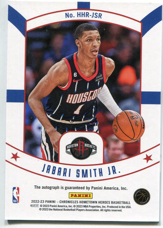 Jabari Smith Jr. Autographed 2022 Panini Chronicles Hometown Heroes Rookie Card /49