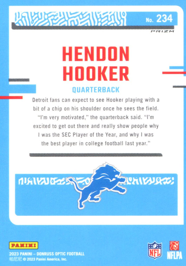 Hendon Hooker 2023 Donruss Optic Rated Rookie Card #234