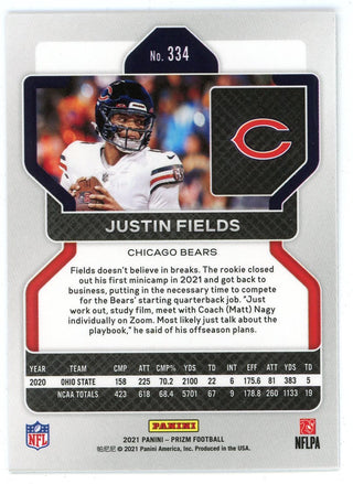 Justin Fields 2021 Panini Prizm Rookie Card #334