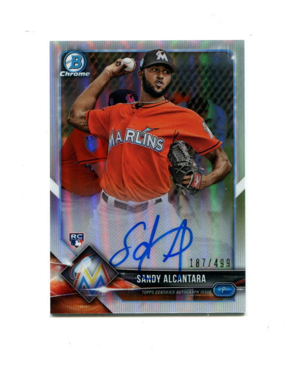 Sandy Alcantara 2018 Topps B Chrome Autographed #BCRA-SA 187/499 Card