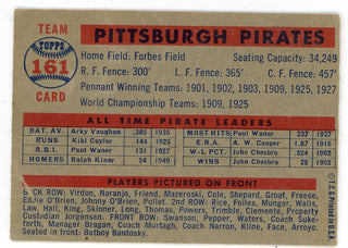 Pittsburgh Pirates 1957 Team Card