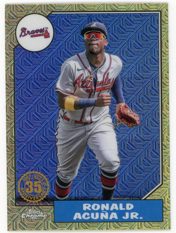 Ronald Acuna Jr. 2022 Topps Chrome Gold 35th Anniversary #T87C-74 Card