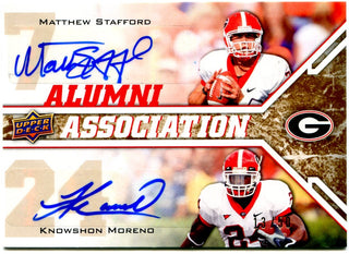 Matthew Stafford Knowshon Moreno Upper Deck Alumni Association Duel Auto 13/50