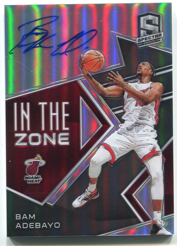 Bam Adebayo Autographed 2018-19 Panini Spectra In The Zone Prizm Card #IZ-BAM