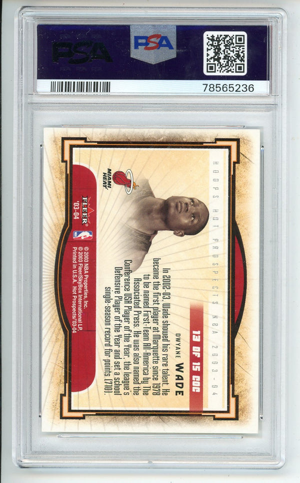 Dwyane Wade 2003 Hoops Hot Pros. Cream of the Crop #13 PSA 6