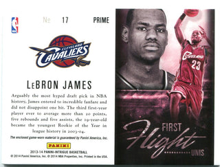 Lebron James Panini Intrigue First Flight Unis Jersey Card 2014 16/25