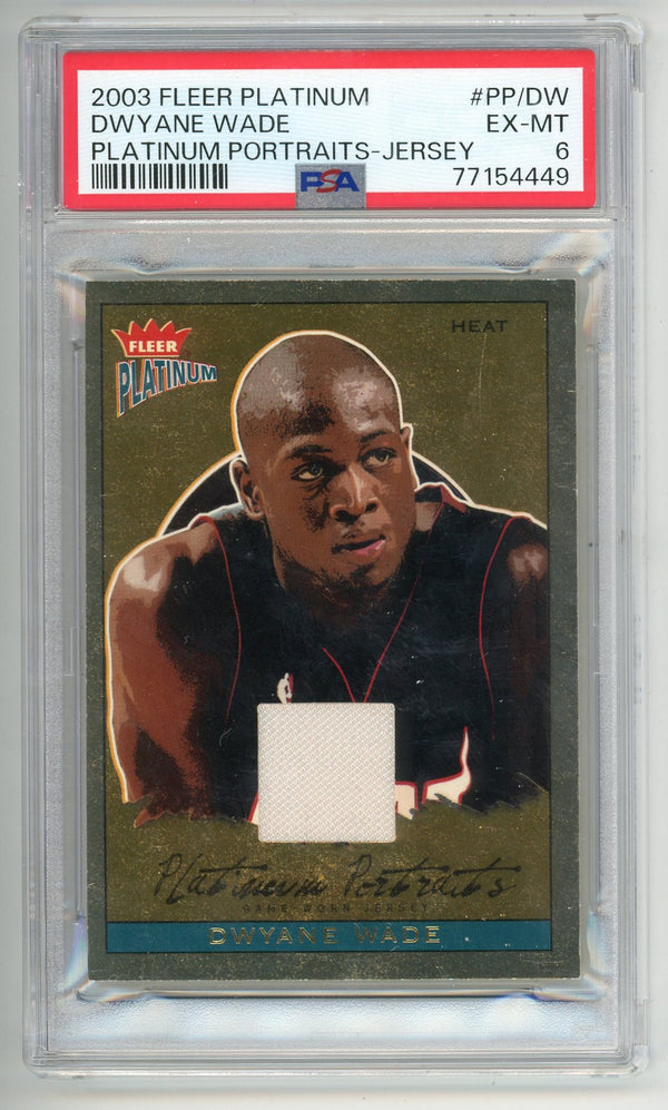 Dwyane Wade 2003 Fleer Platinum Portraits- Jersey #PP/DW PSA 6