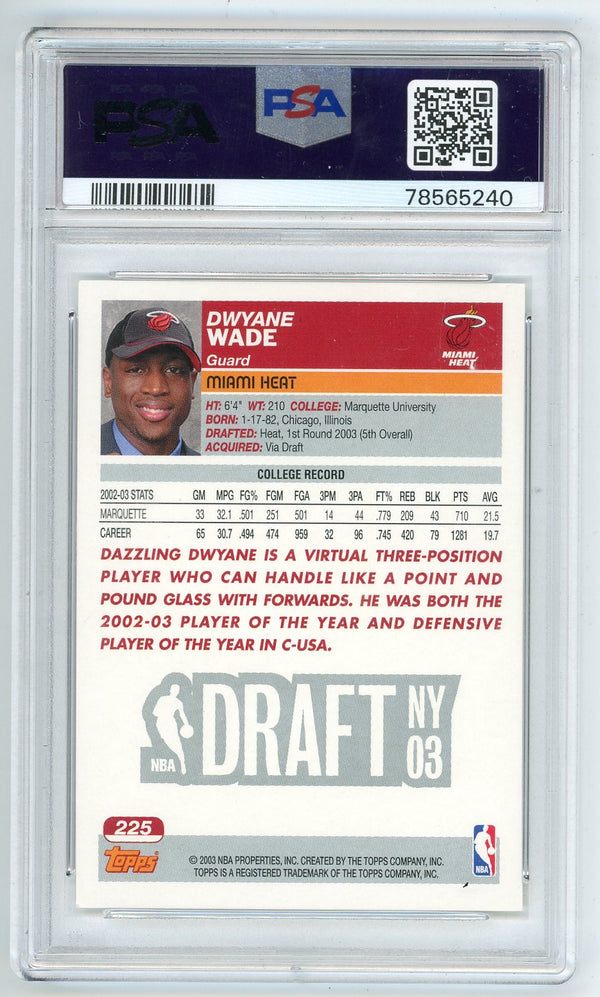 Dwyane Wade 2003 Topps 1st Edition #225 PSA 7