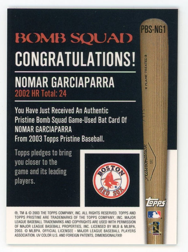 Nomar Garciaparra 2003 Topps Bomb Squad Game-Used Bat #PBS-NG1 Card