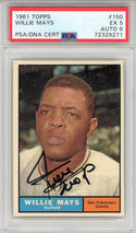 Willie Mays Autographed 1961 Topps Card #150 (PSA)