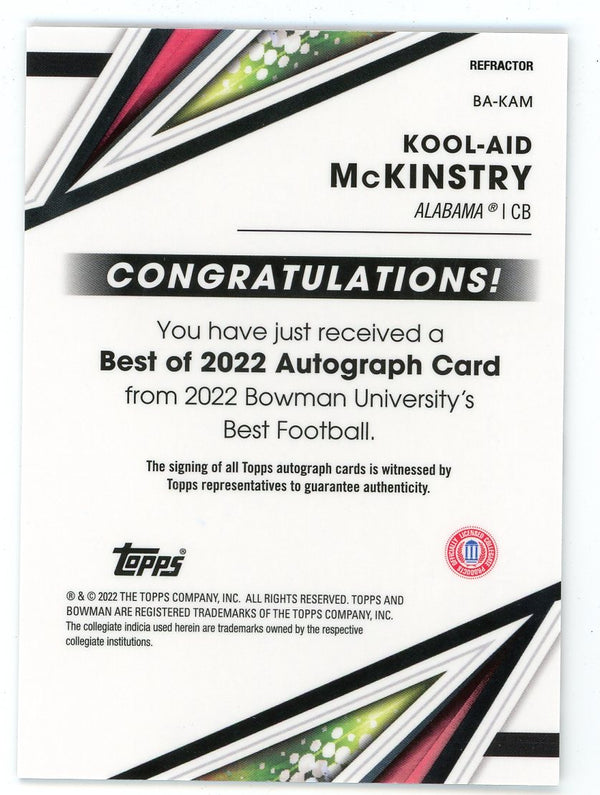 Kool-Aid Mckinstry Autographed 2022 Topps Bowman U Autographed Card #BA-KAM