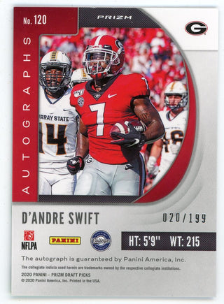 D'Andre Swift 2020 Autographed Panini Prizm Draft Picks #120