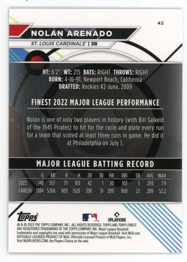 Nolan Arenado 2023 Topps Finest #42 Card 267/300